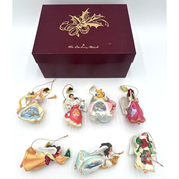 Danbury Mint HEAVENLY ANGELS Christmas Ornaments-Complete Set of 7 in Box Tags - Picture 2 of 9